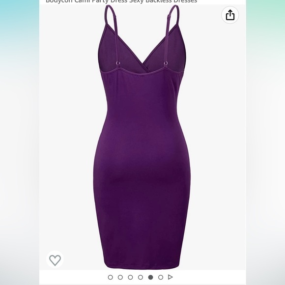 NWT Large Deep V Neck Spaghetti Straps Bodycon Cami Party Dress Sexy Backless - Picture 6 of 6